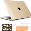 Mektron for MacBook Air 13 Inch Case 2022, 2021-2018 Release A2337 M1 A2179 A1932, Clear Plastic Hard Shell Cover with 13.3" Retina Display Touch ID, Clear Peach Fuzz