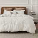 Bedsure Duvet Cover Queen Size - Soft Double Brushed Bedding Set for Kids & Adults, Zipper Closure, 3 Pieces, Includes 1 Duvet Cover (90"x90") & 2 Pillow Shams, NO Comforter, Ivory White