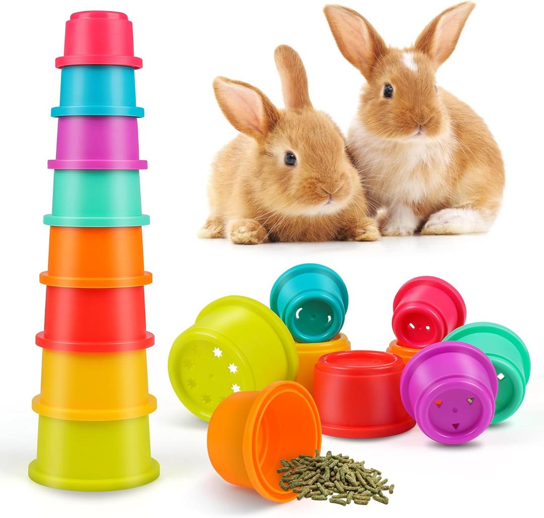 8pcs Bunny Cups for Food Holders for Treats Pet Enrichment Toy Smooth Safe for Animals for Feeding and Playtime