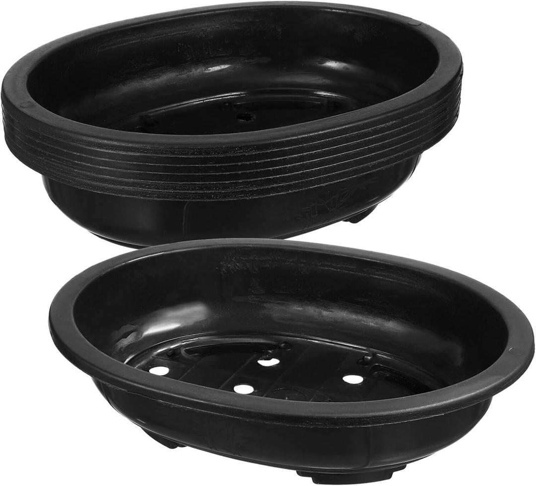 Toddmomy 6Pcs Large Plastic Bonsai Training Pots Bonsai Plants Growing Oval Nursery Pot with Drainage Holes Plastic Oval Planter for Nursery Garden Balcony