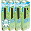 GermGuardian Filter C HEPA Pure Genuine Air Purifier Filter, Removes 99.97% of Pollutants, Wildfire Smoke, Odors, for AC5250PT, AC5000, AC5300, AC5350, AP2800, 4-Pack, Black/Yellow, FLT50004PK