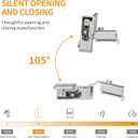 Chibery 2 Pack 1/2" Overlay 3D Soft Close Concealed Hinge, Face Frame Door, Small Angle Slow Close, Self Closing Hidden Satin Nickel, 105 Concealed Stainless Steel Hinges for Kitchen Cabinet Door