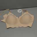 COCOMARTS Jelly Bras for Women No Underwire Scalloped Push Up Wireless Bralettes Seamless Soft Comfort Everyday Tshirt Bra (Beige, XXXL)