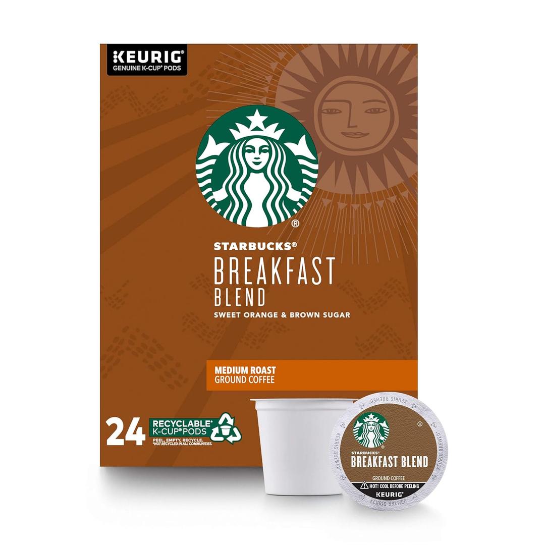 Starbucks Breakfast Blend Coffee K-Cups,24 K-Cups count,(0.44 OZ each) Best By: 31 May 2026