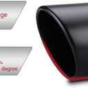 LCGP Exhaust Tip 3.5" Inlet 5" Outlet 12" Long, Bolt On Design, Stainless Steel, Black Powder Coated, Rolled Angle Cut, Tailpipe Tip