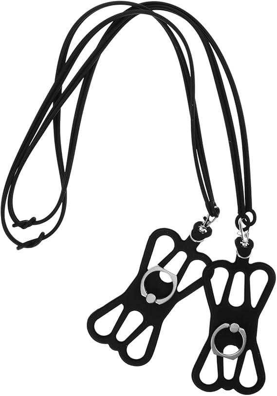 Phone Lanyard Strap 2pcs Phone Ring Holder Silicone Grip Neck Hanging Lanyard for Cases