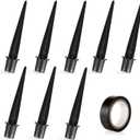 8pcs Solar Light Replacement Stakes, 5.31x0.78 Inch Outdoor Lighting Ground Stakes Spikes for Pathway Lights Metal Solar Light Replacement for Garden Landscape Yard Decor