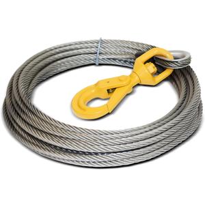 3/8" x 75' Steel Winch Cable with Self Locking Hook 14,400 lbs