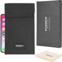 Faraday Bags for Phones - Magnetic Closure, RFID Shield Pouch & Anti-Tracking Protection - Black, 8.43 x 5.0 x 0.51