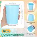 Gerrii 60 Pcs Stadium Cups 16oz Reusable Plastic Large Cups Drink Tumblers for Parties Birthday Picnics Sports Event Wedding Party(Fresh Colors)
