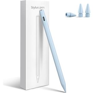 Stylus Pen for iPad 2025-2018 with 13mins Fast Charge,Tilt Sensitive Palm Rejection Pencil for iPad 11th A16,10th/9th/8th/7th/6th, Air 11/13 M2/M3,Pro 11/13 M4,Pro 12.9,Air 5/4/3,Mini 7/6/5 (Blue)