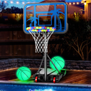 Pool Basketball Hoop with LED Light & Grow Balls,7-Heights Adjustable
Stable Water/Sand Fill Base with Wheel