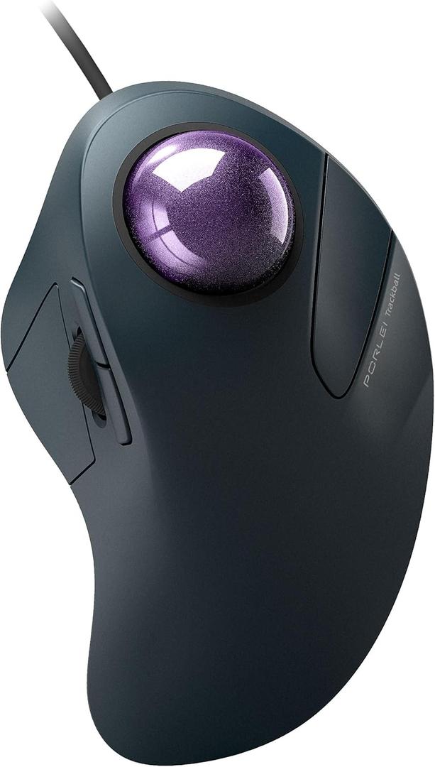 Wired Trackball Mouse for Large Hands, Ergonomic Design Reduces Wrist & Muscle Strain, Precision Tracking with Easy Index Finger Control, Compatible with PC, Laptop, Windows, Mac, Purple