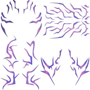 Purple Ombre Temporary Tattoos  Realistic Waterproof Body Art for Cosplay, Halloween, and Party Makeup (4 PCS)