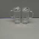 18oz Glass Tumbler with Handle & Lid 2-Pack Iced Coffee Cups with Straws, Glass Mug for Cold & Hot Beverages Travel Cup for Smoothies, Tea, and Juice (Clear-Glacial Pattern-2aPck)