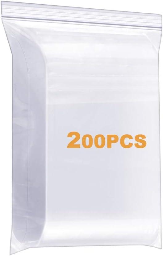 200 Pack 1" x 1" Durable Small Thick Clear Zip Poly Seal Lock Bags Heavy Duty 4 Mil Reclosable Plastic Zip Bag Jewelry Earrings Necklace Ring Coin Beads Pill Zipper Bags
