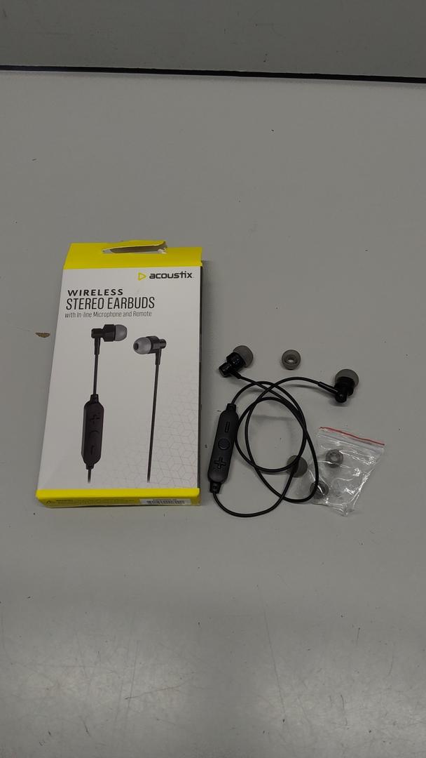 Acoustix Wireless Stereo Earbuds With Microphone and Remote
