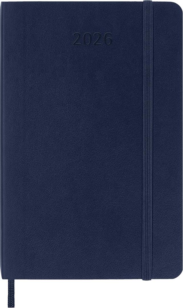 2026 Planner - Weekly and Monthly Planner, Jan 2026 - Dec 2026, Holidays, Contacts and Notes Pages, Vegan Leather Cover, Elastic Closure, 5.5x8.25, Navy Blue