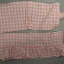 HunnmingRe Light Pink Kitchen Towels Set of 2, 100% Cotton Ruffled Gingham Dish Towels 18"x28" Absorbent Tea Cloths Classic Plaid Pattern for Farmhouse Charm, Drying Dishes, Entertaining Guests