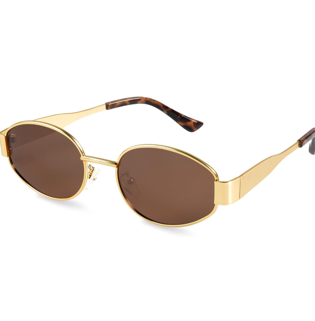 livho 2025 Trendy Oval Sunglasses - Stylish Polarized Shades for Everyday - Retro Metal Frames