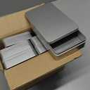 6 Pieces Rectangular Empty Tin Box Containers for Gift, Jewelery & Home Organization, 7.4 x 4.5 x 1.5 Inch (Silver)