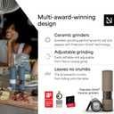 LARS NYSØM Salt and Pepper Grinder Set Manual, Stainless Steel Salt and Pepper Mills with Adjustable Ceramic Grinder I Design Spice Shakers (Taupe Brown)
