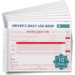 Daily Log Books for Truck Drivers with 7 & 8 Day Recap, 10 Pack, 2-Ply Carbonless, 35 Sets of Forms per Book, 8.5" x 5.5", Paper Driver Log Books for Truckers, Meet Requirements