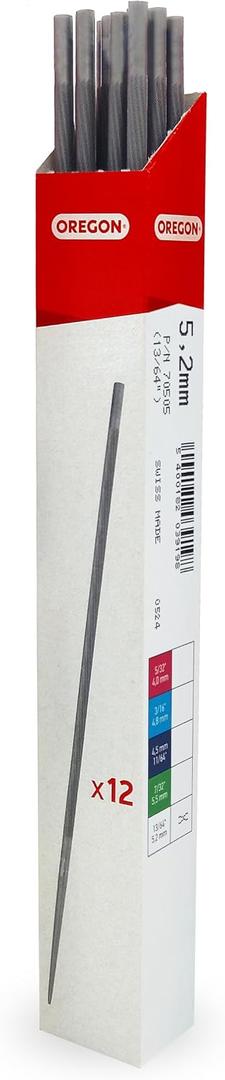 "Oregon 12 Pack Chainsaw File Pack 7/32"" # 70502 Works On All Chainsaw Models With 3/8 And .404 Pitch Chains"