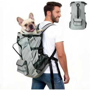 Dog Backpack Carrier, Ergonomic Pet Travel Bag, Suitable for Medium and Large Dogs, Built-in Leash and Adjustable Buckle, Ideal for Hiking and Cycling, M