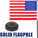 USA Desk Flag 12" Solid Pole Deluxe Set American Flags Banner Mini Small US Office Table Flags with Black Stand Base Desktop Decorations(2Pack)