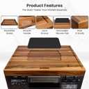 Stove Top Cover for Electric Stove 30"x22" - Solid Acacia Wood Noodle Board for Gas Stovetop - Stove Burner Cover with Removable Dishwasher-Safe Cutting Board - Reversible Wooden Cooktop Protector