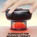 Electric Cupping Kit for Massage Therapy with Remote Controller - 32 Levels of Adjustable Suction & Heat, Portable Cupping Therapy Set for Back Pain Relief, Neck Muscle Soreness