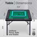 Queensell Folding Game Table with Double Sided Mat, Foldable Board Game Table for Mahjong, Domino, Poker, Puzzle, Card - 35 x 35 x 27 Inches with Storage Bag, 35.4 X 35.4 X 27.6 Inches
