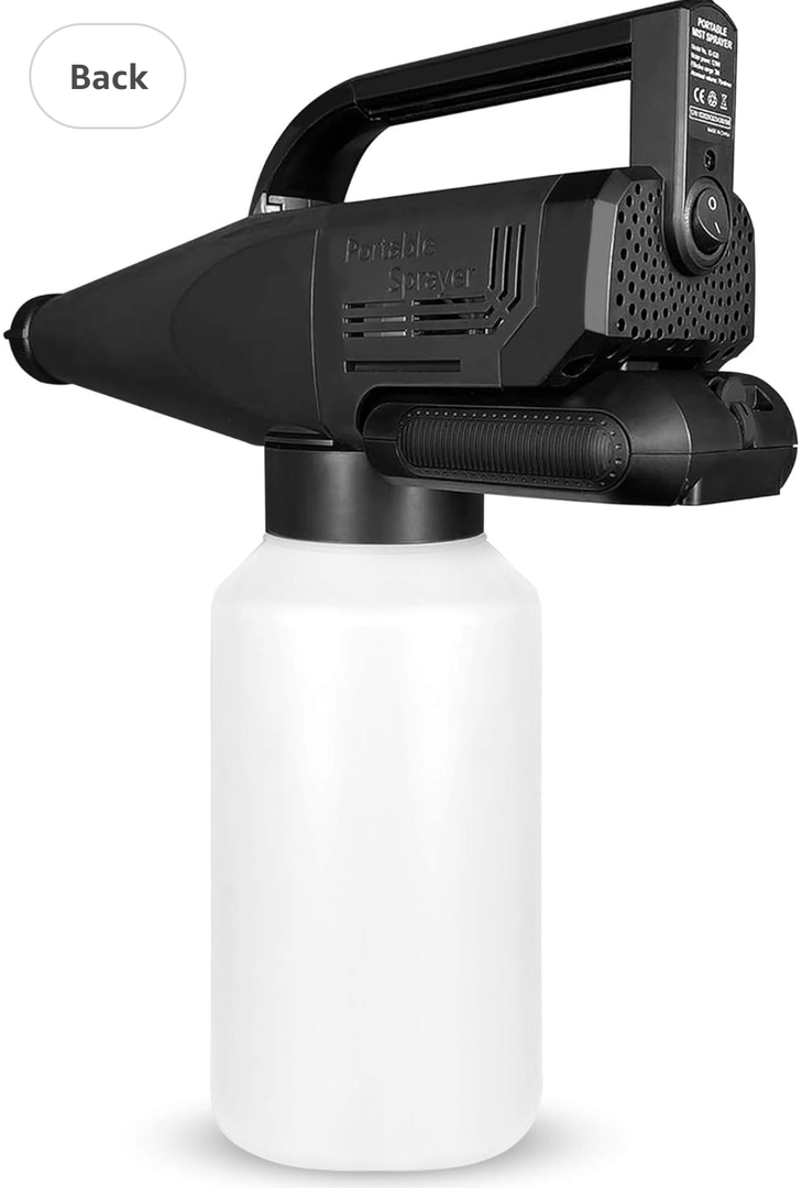 Medd Max Cordless Handheld Electrostatic – Fogger Machine, Atomizer Sprayer – Battery Powered Nano Spray Gun – Portable Electric Fine Mist Sprayer – Holds 1.8L