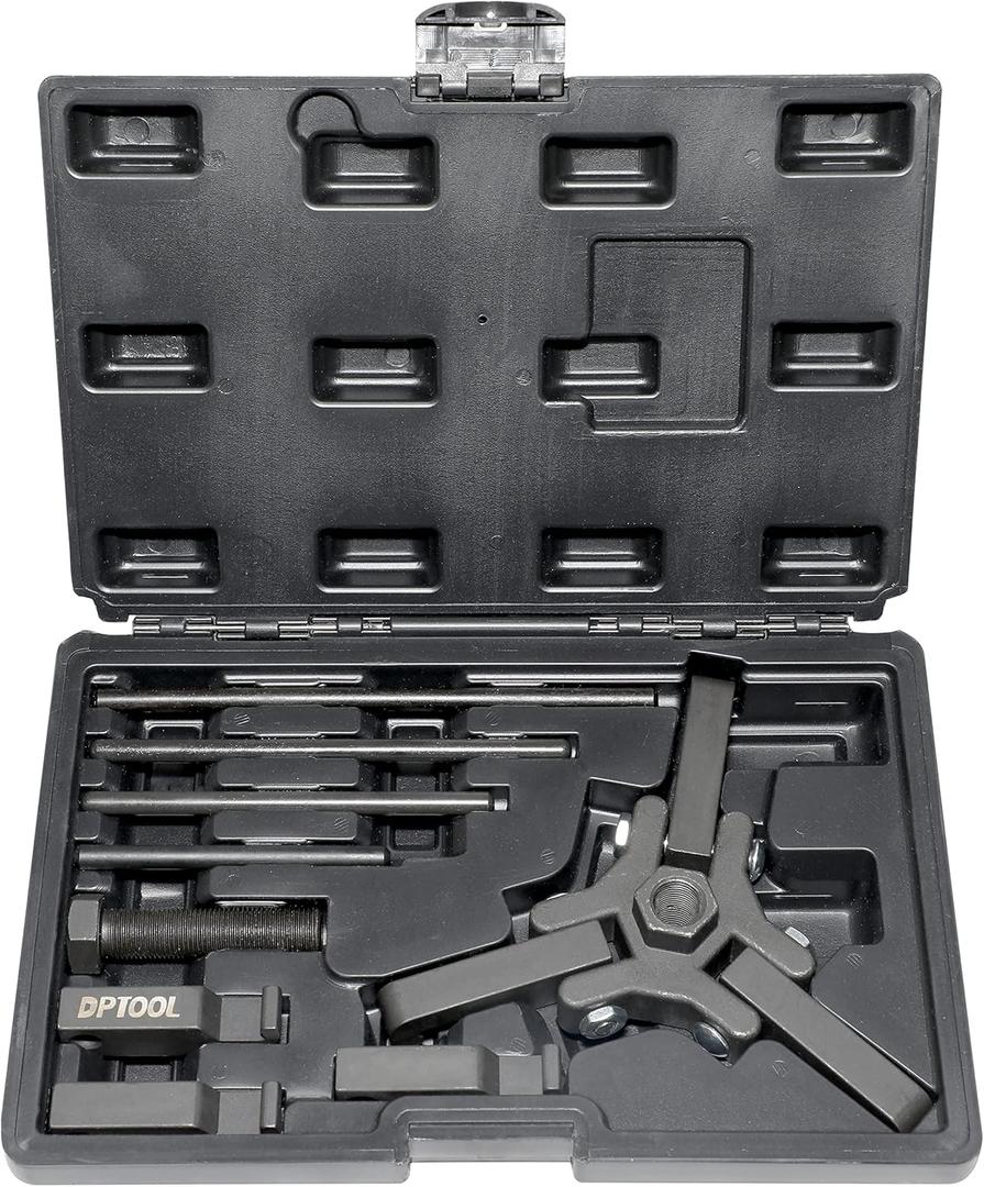 Harmonic Balancer Damper Pulley Remove Extractor Kit Compatible with Ford, GM, Chrysler, Cadillac, Chevy Trucks, Mitsubishi, Upgraded Version 3 Jaw Puller