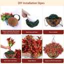 Uieke 2PCS Artificial Hanging Flowers for Outdoors with Hanging Basket, 22.8" 10pcs UV Resistant Fall Faux Flowers, Fake Hanging Plants for Autumn Garden Porch Patio Balcony Decoration