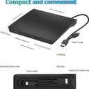 External DVD Drive,USB 3.0 and Type-C CD DVD Disc Reader Writer Burner Player,Slim and Portable CD DVD +/-RW Optical Drive for PC Laptop Desktop MacBook Mac Windows 7/8.1/10/11 Linux OS Apple