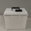 IRIS USA File Box WeatherPro Portable File Organizer Plastic File Box for Letter File w/Organizer-Lid, Durable Lid and Gasket Seal, Secure Latching Buckles, Stackable, Lockable, Clear 19 Qt. 4 Pack