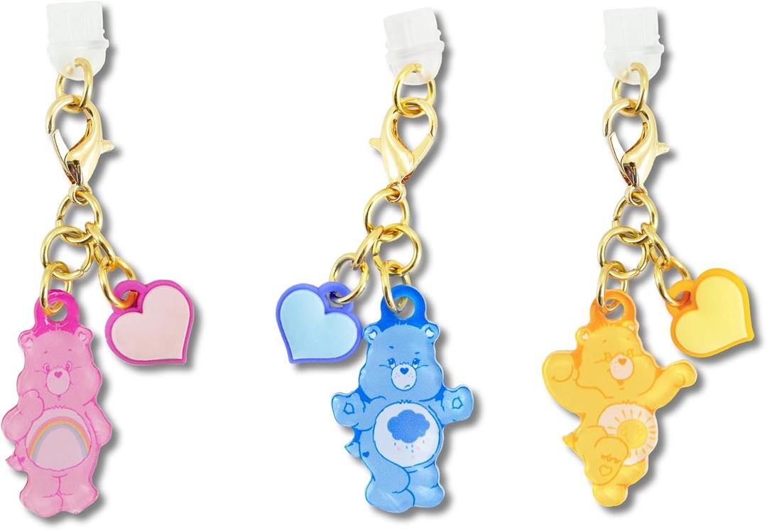 Sonix Dust Plugs - USB C + Lightning Compatible - Care Bears Character Charging Port Charms (3 Pack) - Funshine, Cheer, Grumpy Bear