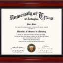 GMFrames Solid Wood Diploma Degree Frame for 8.5x11 Certificates,Cherry Finish with Intricate Black Rope Detail,UV Protection Acrylic