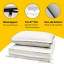 AAAAAcessories Outdoor Seat Cushions for Chairs, Fade-Resistant, Waterproof Patio Furniture Replacement Cushions, 25.5" x 25.5" x 5" + 25.5" x 13.5", Creamy White