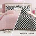 Juicy Couture Reversible Checkerboard Comforter Set 6-Piece Full/Queen Set, Black/White