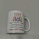 aiyaya 101st Birthday Gifts for Women Men - 101 Years Young Birthday Mug - 101st Birthday Gifts for Grandma Grandpa Mom Dad Friend Sister Brother Uncle Aunt Coworker - 11oz Coffee Mug
