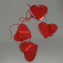 Felt Heart Garland Banner, Pre-Strung | Valentines Decorations | Red Pink White Valentines Banner | Anniversary Wedding Birthday Party Decorations | Outdoor Home Hanging Valentine's Day Decor