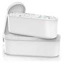 BALCI Ice Cream Containers - 2 Quart Ea. (Set of 2) - Premium Reusable Freezer Storage for Homemade Ice Cream Tub for Sorbet, Frozen Yogurt - Flexible Silicone Lids, Long Scoop - White With Sprinkles