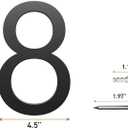 7 Inch Black House Numbers, Floating Flush Mount Aluminum Address Numbers, Modern Metal Numbers for Houses  Large, Weatherproof, Easy to Install Number 8
