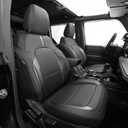 Custom Ford Bronco Car Seat Covers Fit for 2021-2026,Wear-Resistant Faux Leather Full Coverage Automotive Seat Cover ,Full Set W/ Rear Cup Holder,Fit for Ford Bronco 4 Door SUV(Black-Carbon Fiber )