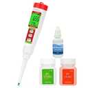 Digital Food pH Meter YINMIK pH Meter Food Fermentation with Calibration Solution Kit pH Test Strips for Food Spear Tip pH Meter Probe for Dough Sushi Rice Fermenting Sausage Meat Soap Cheese