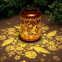 YISITEONE Hummingbird Outdoor Solar Lanterns, Garden Waterproof Metal Hanging Decor Lights for Patio Yard Pathway Lawn Front Porch, Birthday Gardening Gifts for Women Mom Grandma