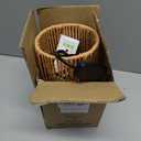 Small Rattan Table Lamp for Bedroom, Boho Bedside Lamp with Warm LED Bulb, Handwoven Wicker Nightstand Lamp for Nursery, Entryway & Dorm, Mini Ambient Night Light with Wood Base (8.6" Tall)